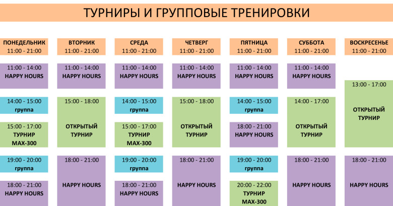 ATT Клуб настольного тенниса в Паттайе - расписание работы клуба