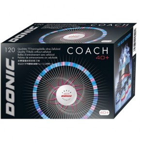 Donic Coach 1* пластик (40+) 120 шт. белые