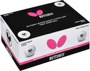 Butterfly 3* пластик (G40+) 72 шт. белые