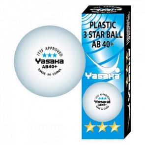 Yasaka 3* AB40+ Plastic x3 White