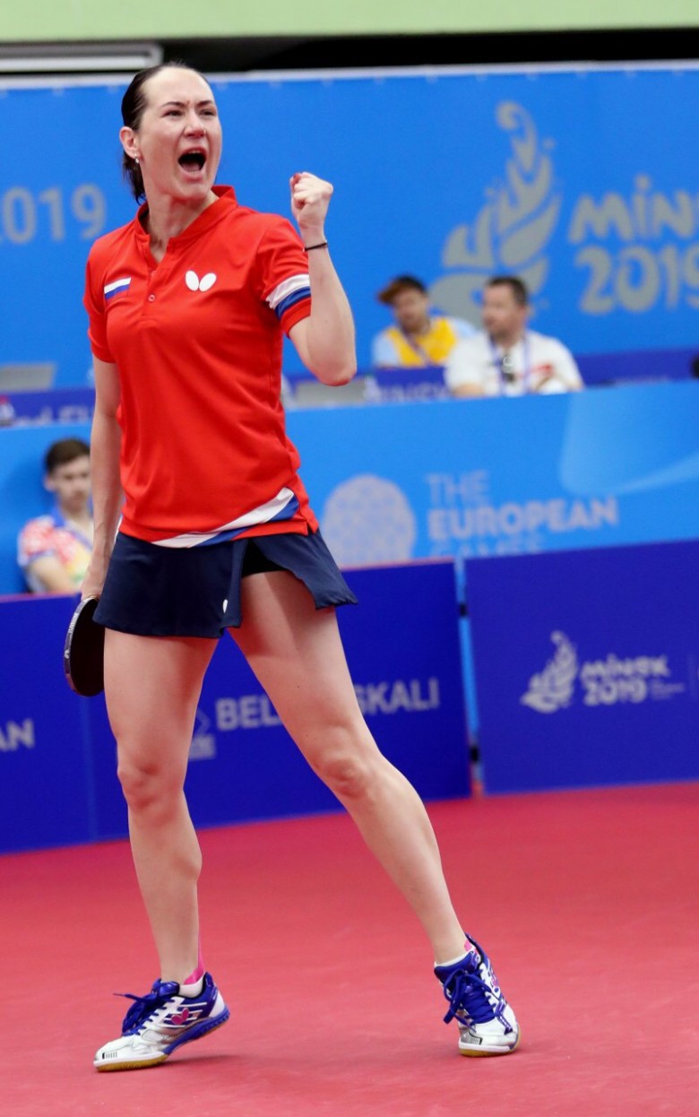 Полина Михайлова в четвертьфинале ЕИ-2019 - настольный теннис фото