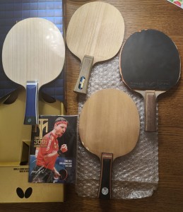 Timo boll 30th edition new blade; Butterfly viscaria silver teg; Butterfly Petr korbel; Schlager carbon no number