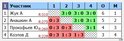 результаты турнира МАКС-343