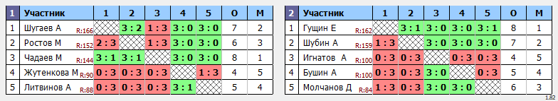 результаты турнира Новички