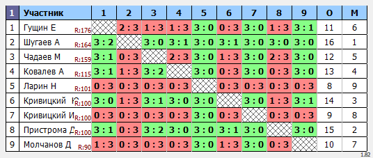 результаты турнира Новички