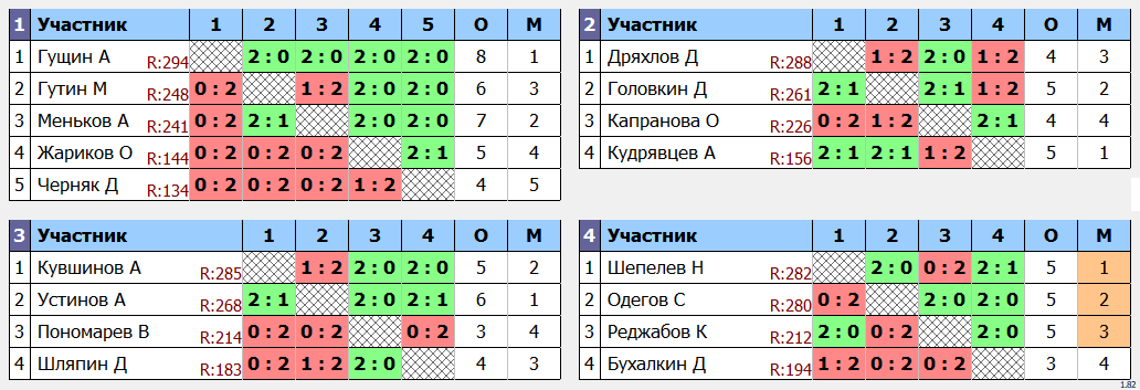 результаты турнира МАХ 300