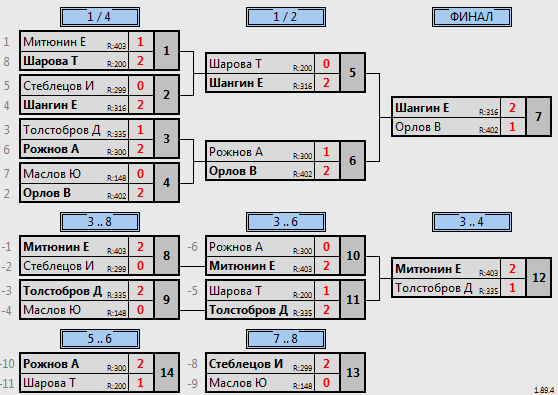 результаты турнира Мастерский турнир №446