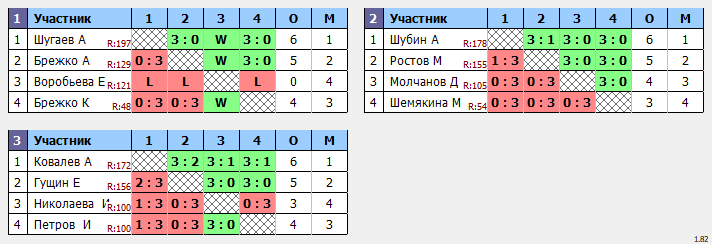 результаты турнира Новички макс 200