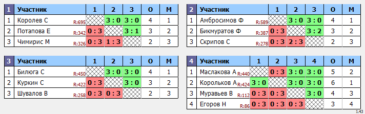 результаты турнира Белые молнии МГУ