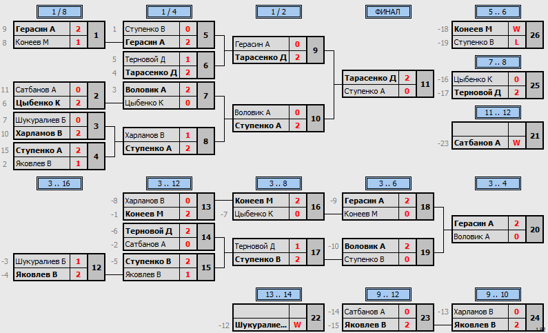 результаты турнира Открытый турнир ВГСПУ (суббота)