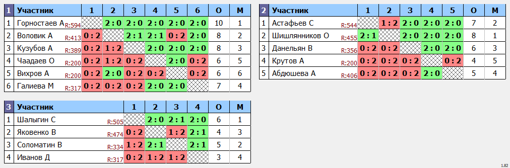 результаты турнира Турнир, посвященный памяти Шмакова В.М. 51-60 лет