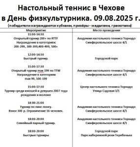 Турнир посвященный Дню физкультурника
