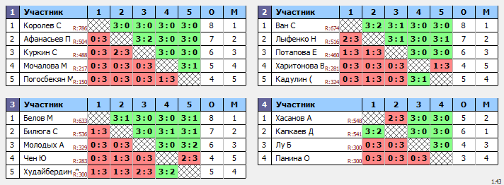 результаты турнира Белые молнии МГУ