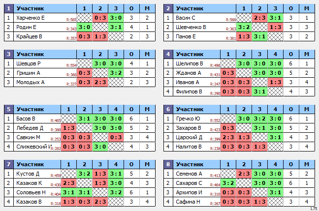 результаты турнира Открытое первенство Михнево