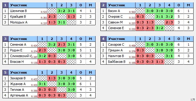 результаты турнира Открытое первенство Михнево