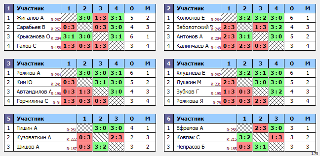 результаты турнира ТеннисОк–Люб 275