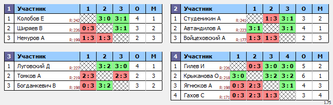 результаты турнира ТеннисОк–Люб 250