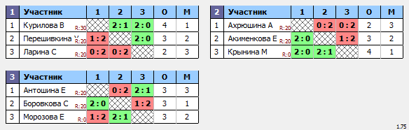 результаты турнира Первенство Брянской области девочки 2009 и мол