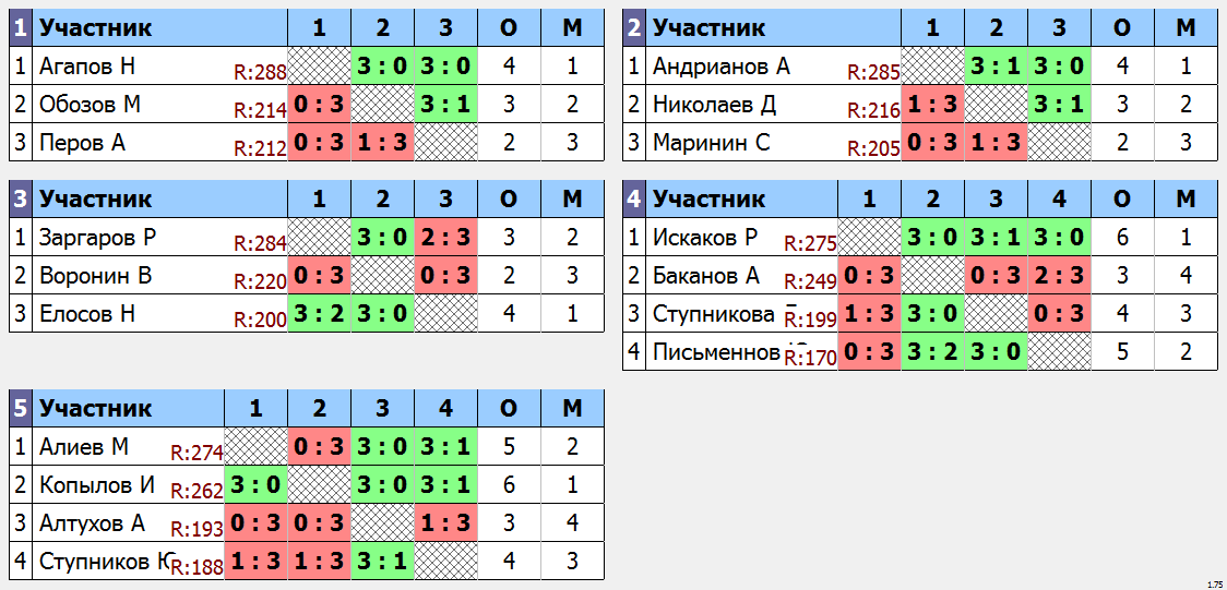 результаты турнира Мытищи-300