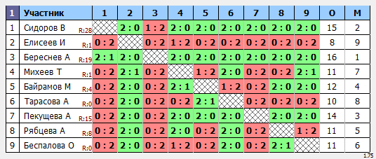 результаты турнира Открытый турнир Арсеньева (2012 г.р.)
