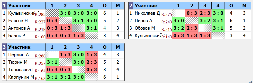 результаты турнира Мытищи-300