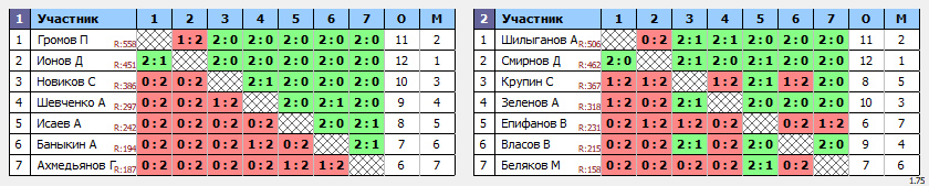 результаты турнира Открытый турнир Yastrebschool