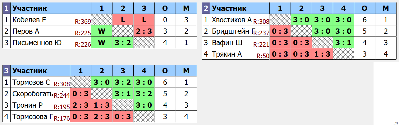 результаты турнира Мытищи-330