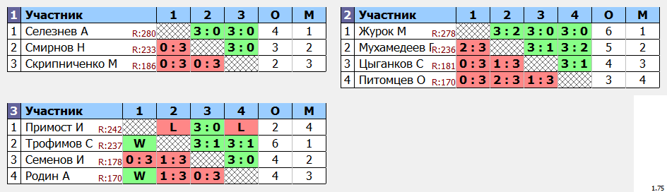 результаты турнира MaX 290