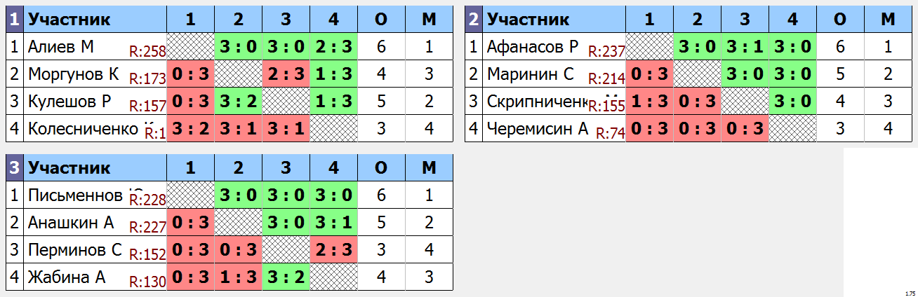 результаты турнира Мытищи-260