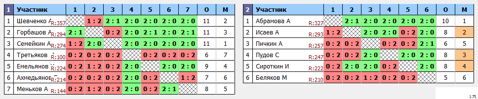 результаты турнира Открытый турнир Yastrebschool