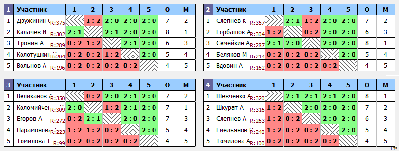 результаты турнира Турнир Yastrebschool 380 вольт