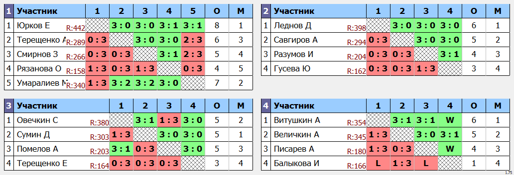 результаты турнира макс 485