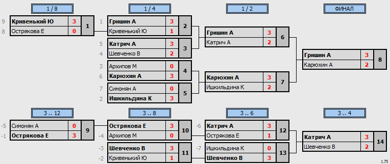 результаты турнира Турнир клуба TTPodolsk. Лига B